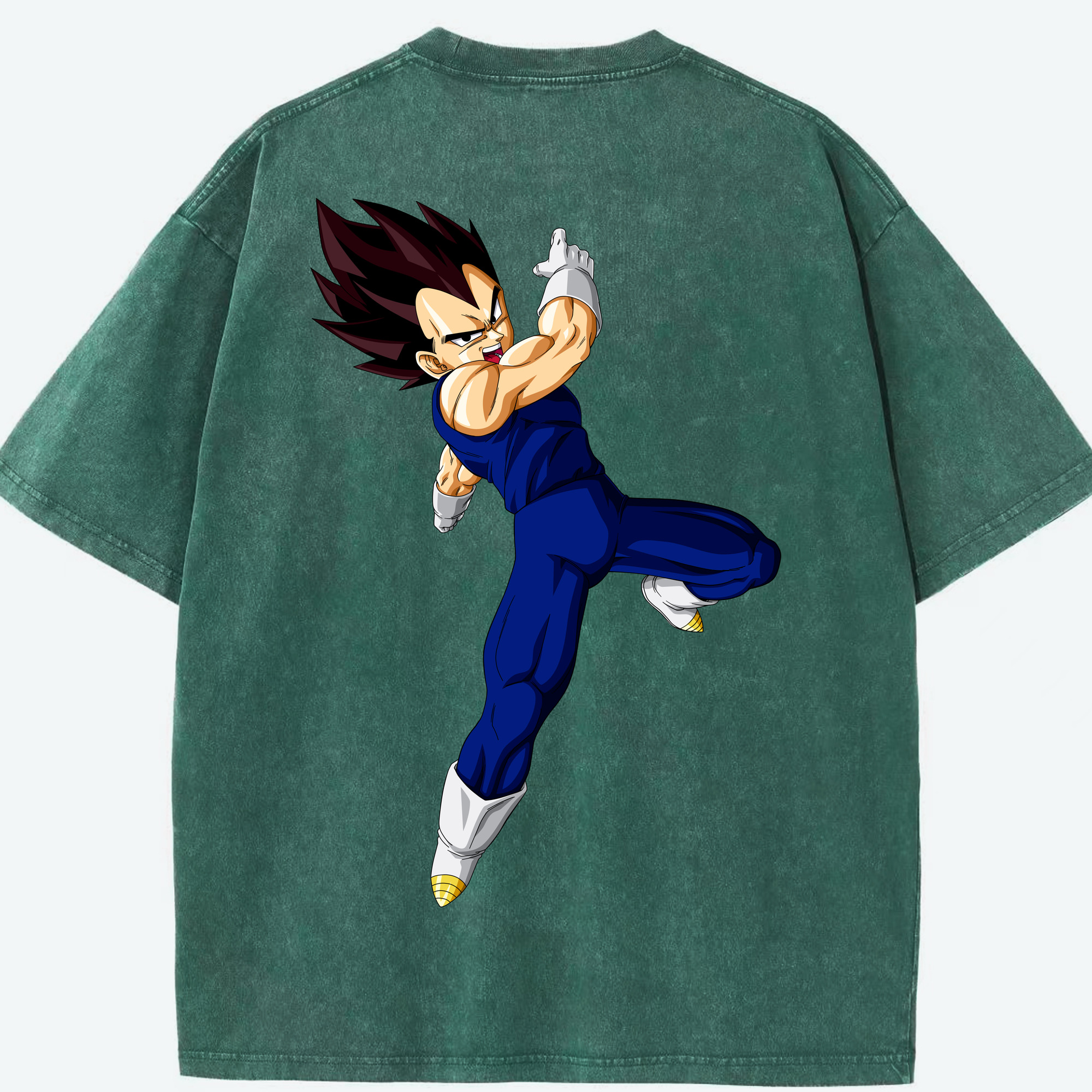 （画像用） ドラゴンボール ベジータ四世（Bejīta Yonsei）DRAGON BALL Vegeta IV 綿100% ヴィンテージ風 半袖Tシャツ（背面プリント）